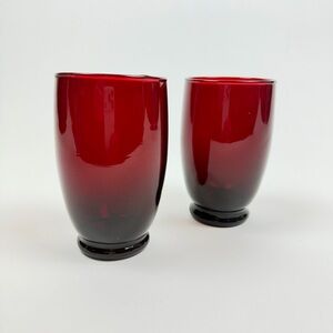 VTN Anchor Hocking Baltic Royal Ruby Red Tumblers